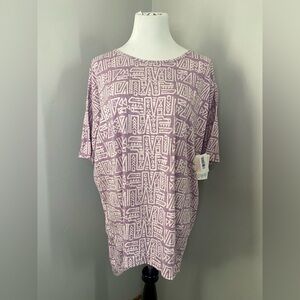LuLaRoe Irma Tunic Style Top NWT Heather Purple Abstract